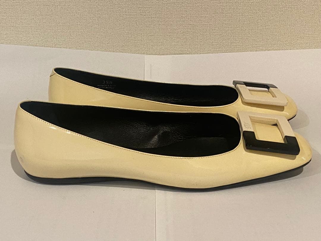Roger Vivier アイボリー バイカラー定番バレエシューズ39.5