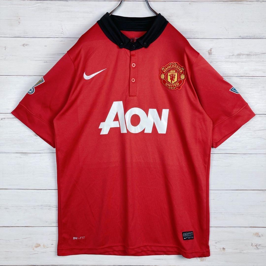 【NIKE】半袖ポロシャツ☆ユニフォーム☆赤☆刺繍☆マンチェスターユナイテッド