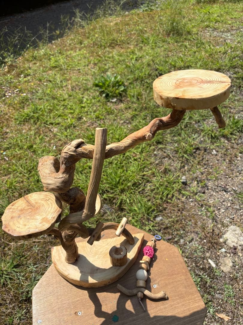 ハンドメイド　流木　バードジム　バードアスレチック　流木インテリア