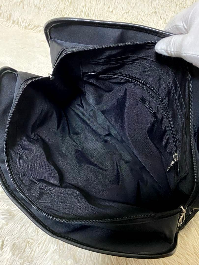 バーバリー ビジネスバッグ ノバチェック ロゴプレートナイロン レザー　ブラック