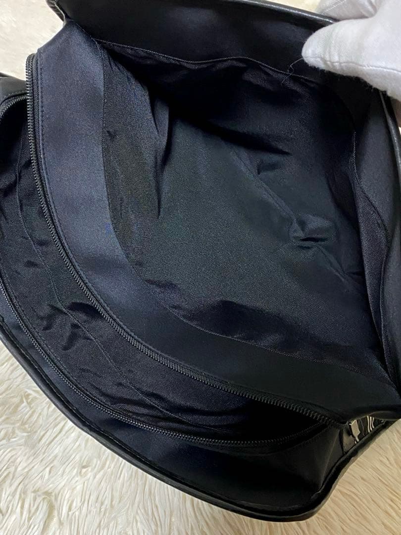 バーバリー ビジネスバッグ ノバチェック ロゴプレートナイロン レザー　ブラック