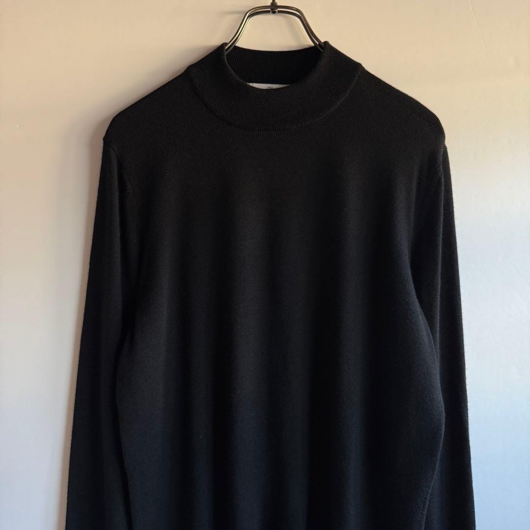 Gran Sasso グランサッソ モックネックウールニット 50 ブラック