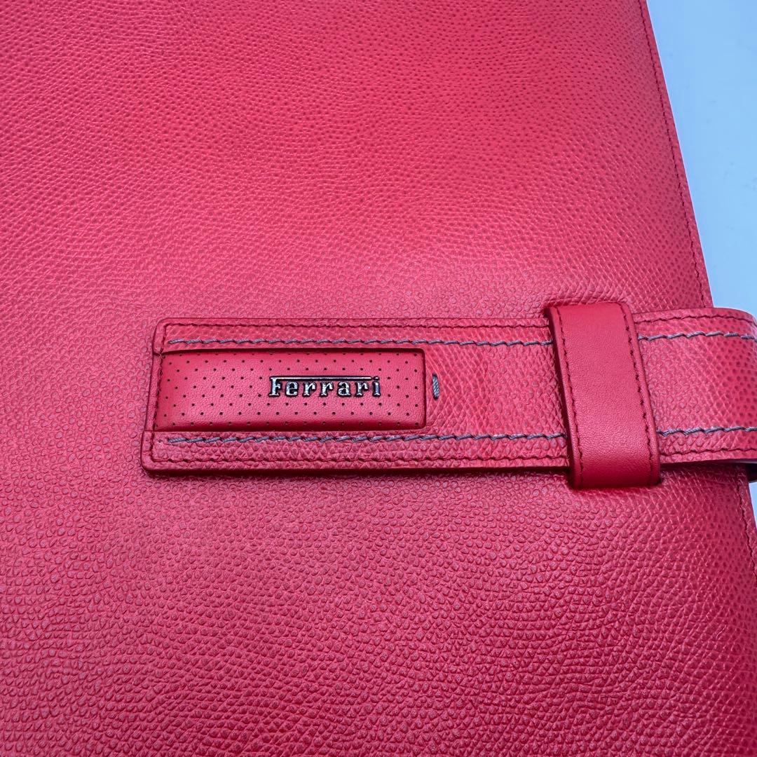 Ferrari フェラーリ レザー タブレットフォルダー レッド　車検証