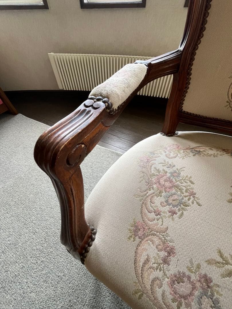 ④ バラ売り不可 ①〜④セット販売のみ ロココ ゴブラン織り 猫脚 応接セット