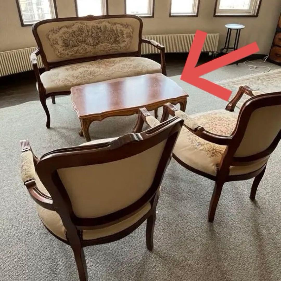 ④ バラ売り不可 ①〜④セット販売のみ ロココ ゴブラン織り 猫脚 応接セット