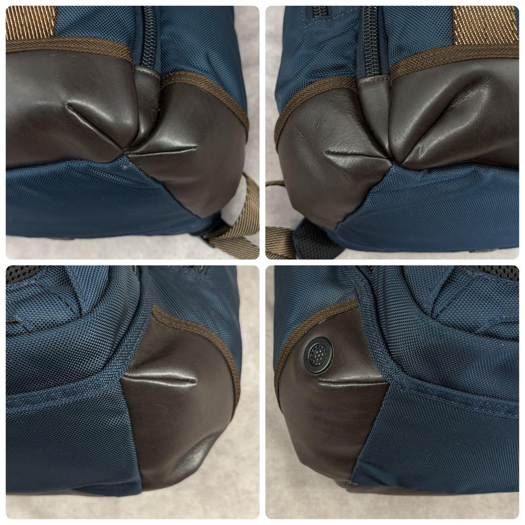 【美品✨】トゥミ バックパック リュックサック ビジネス レザー ネイビー 紺