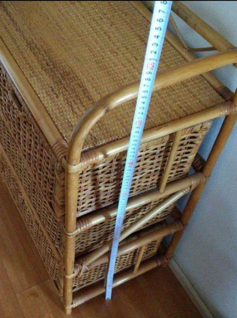 籐ラタン チェスト 家具 タンス 箪笥 3段 ラタン 棚 ラック アジアン家具