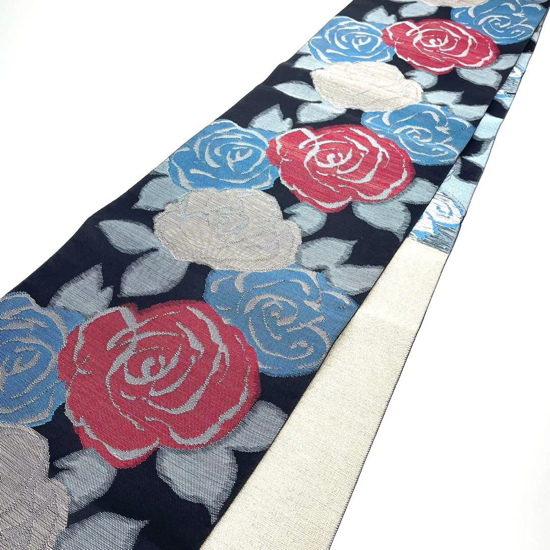 ちゃめいくまです❣️ 【着物と帯 時流】N25566s◆正絹 八寸名古屋帯◆