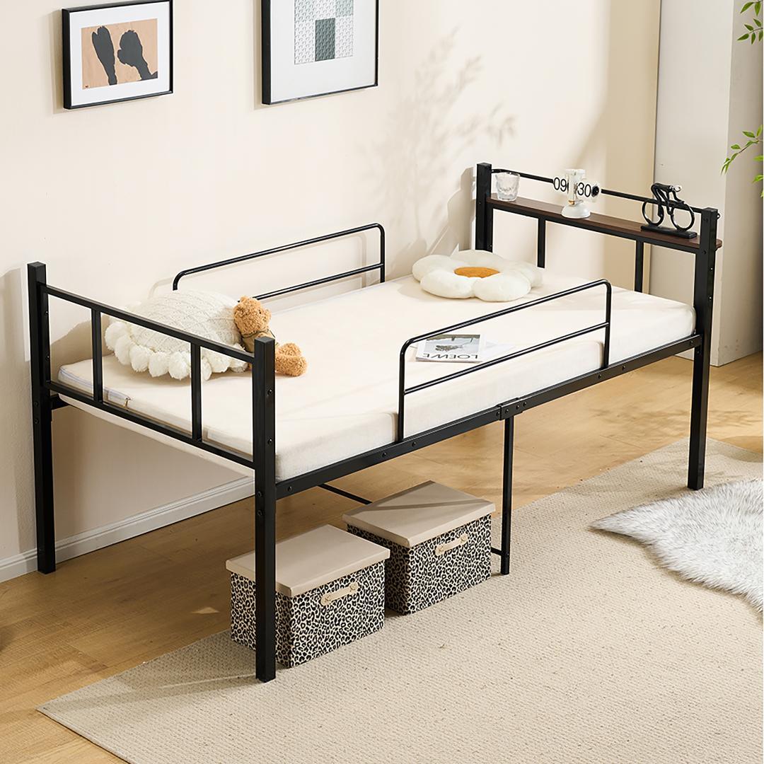 ロータイプロフトベッド　シングルサイズ　スチール製ベッドフレーム　WHITE