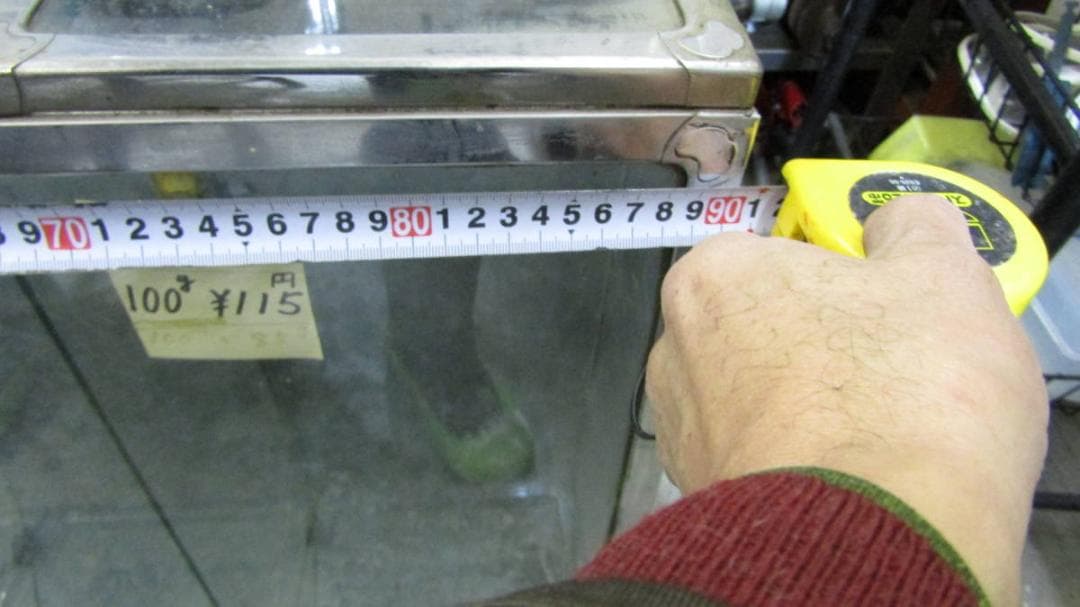 昔のお菓子屋さんのガラス什器 横90cm奥行36cm高さ60cm