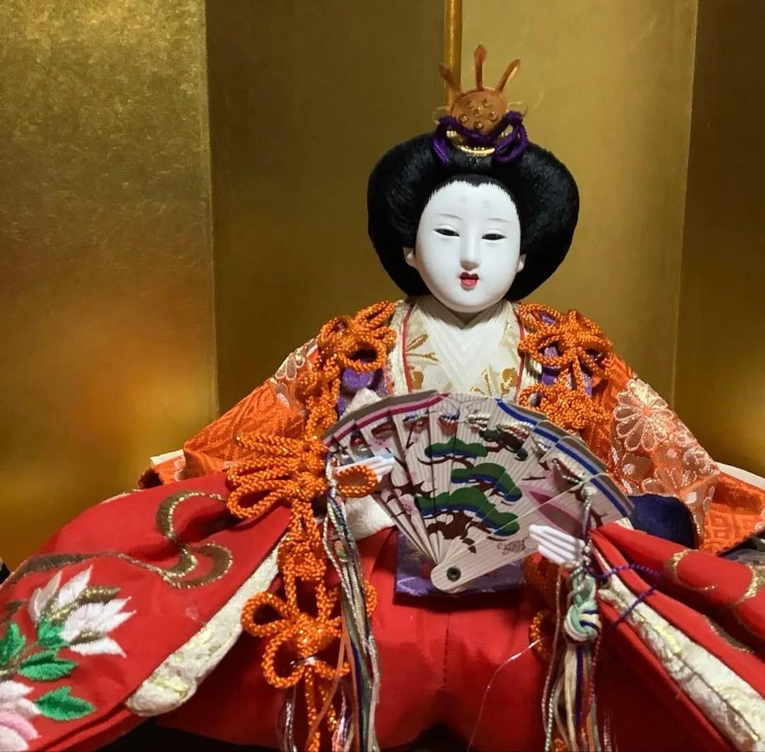 #親王飾り　●豪華衣装・良いお顔です。小道具あります、丁寧な作りです‼️−３３