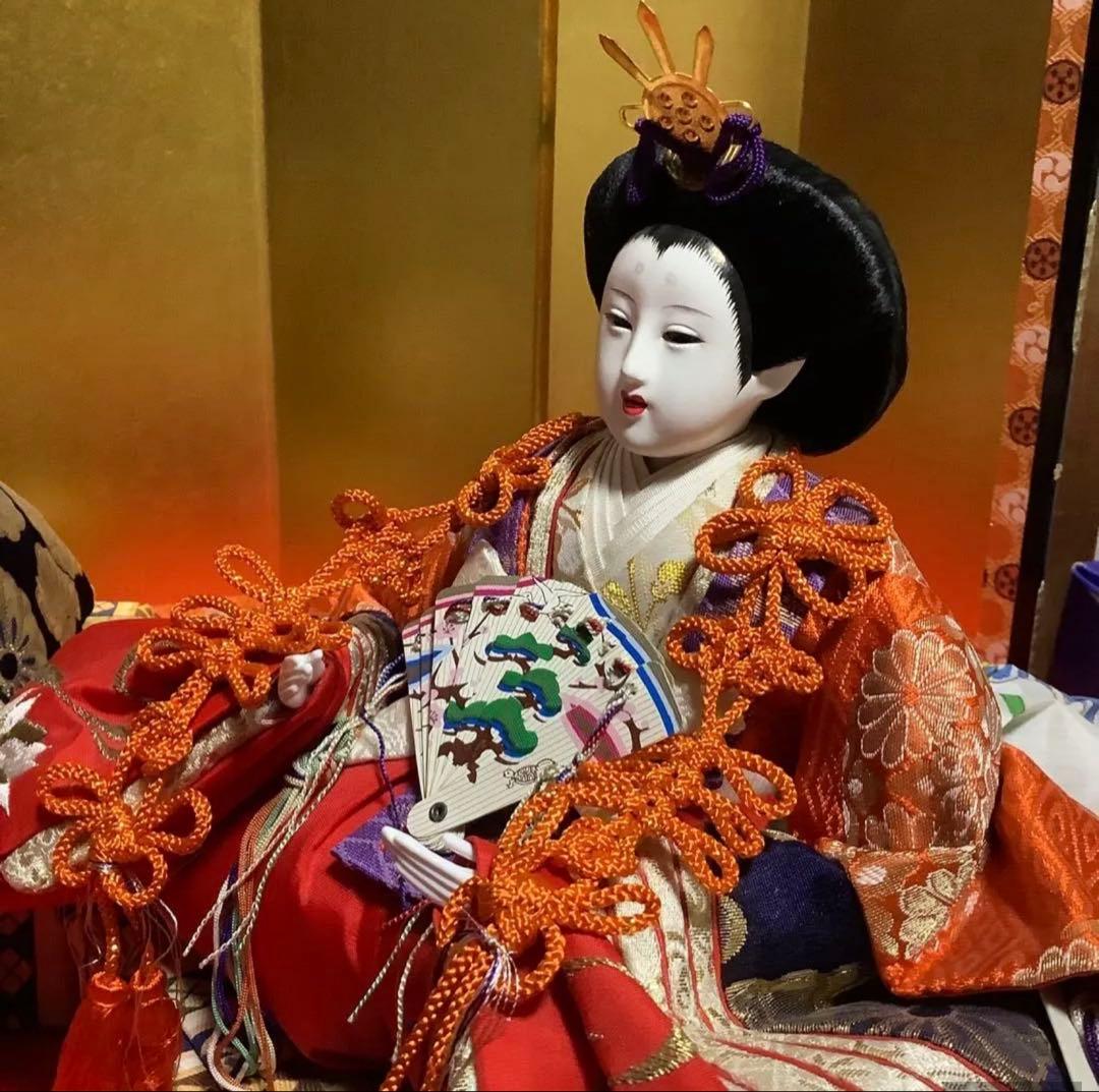 #親王飾り　●豪華衣装・良いお顔です。小道具あります、丁寧な作りです‼️−３３