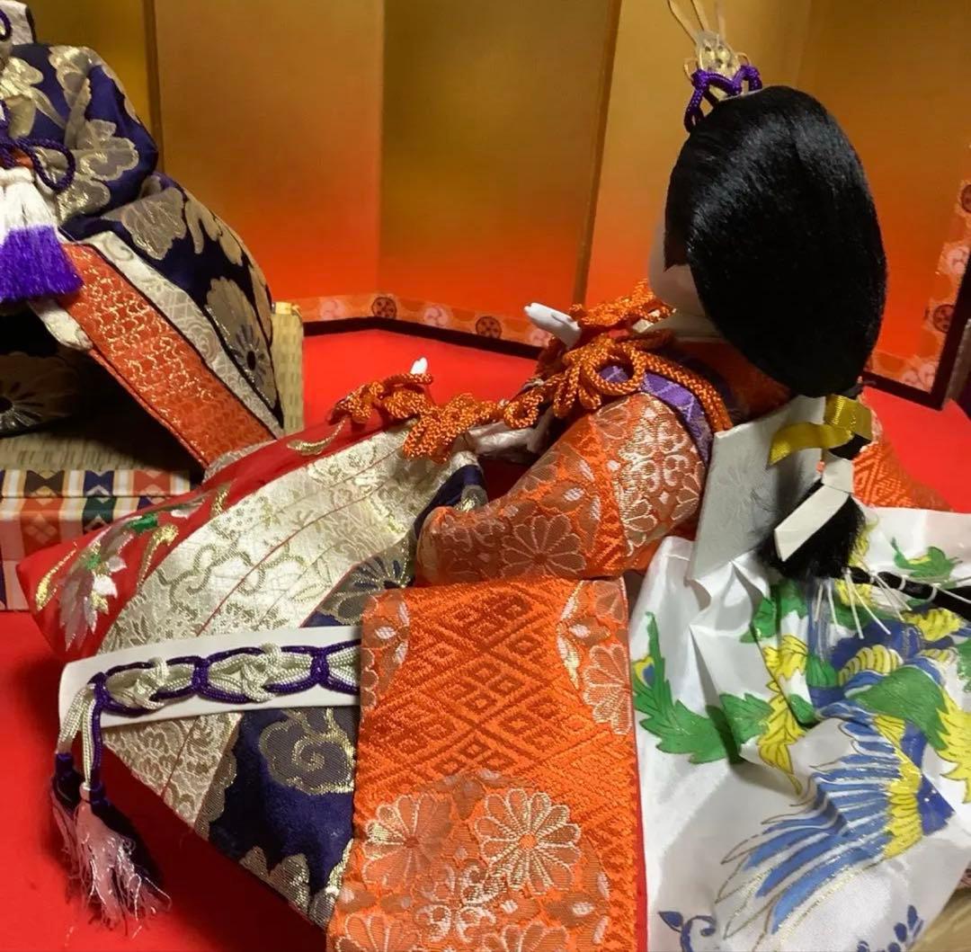#親王飾り　●豪華衣装・良いお顔です。小道具あります、丁寧な作りです‼️−３３