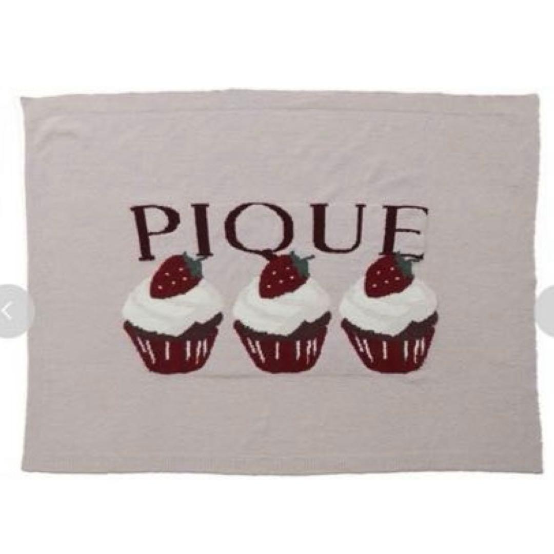 新品 ジェラートピケ モチーフジャガードブランケット ピンク