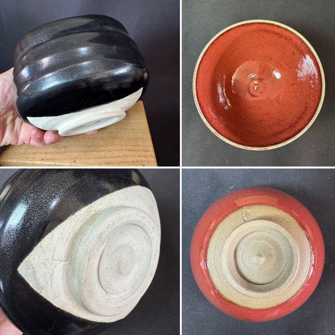 J02 送料無料　茶碗　9点　抹茶碗　在銘　箱無　まとめて　茶道具　陶器