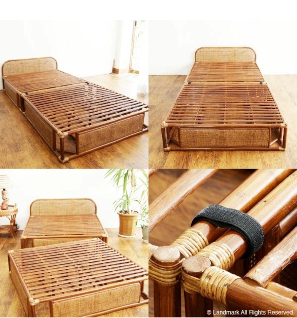 MAXさま専用 藤(ラタン)のベッド 直接引き渡し限定　2台セット