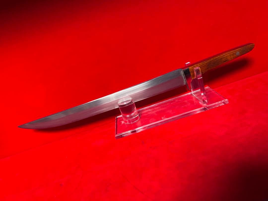 01576 包丁　先丸　鉈　剣鉈　大道工具　玉鋼製　甲伏鍛　箱付　未使用品