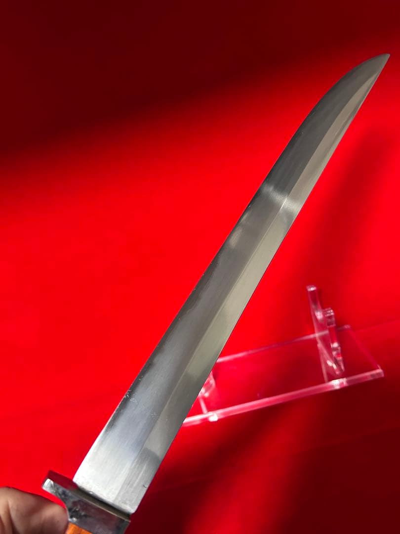 01576 包丁　先丸　鉈　剣鉈　大道工具　玉鋼製　甲伏鍛　箱付　未使用品