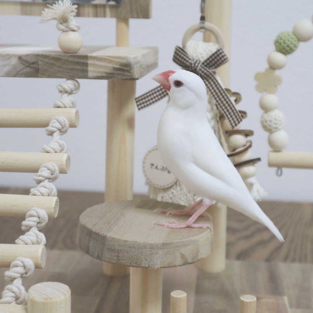 ことりのあそびば　ミラー付き　文鳥　インコ　バードアスレチック　ブランコ