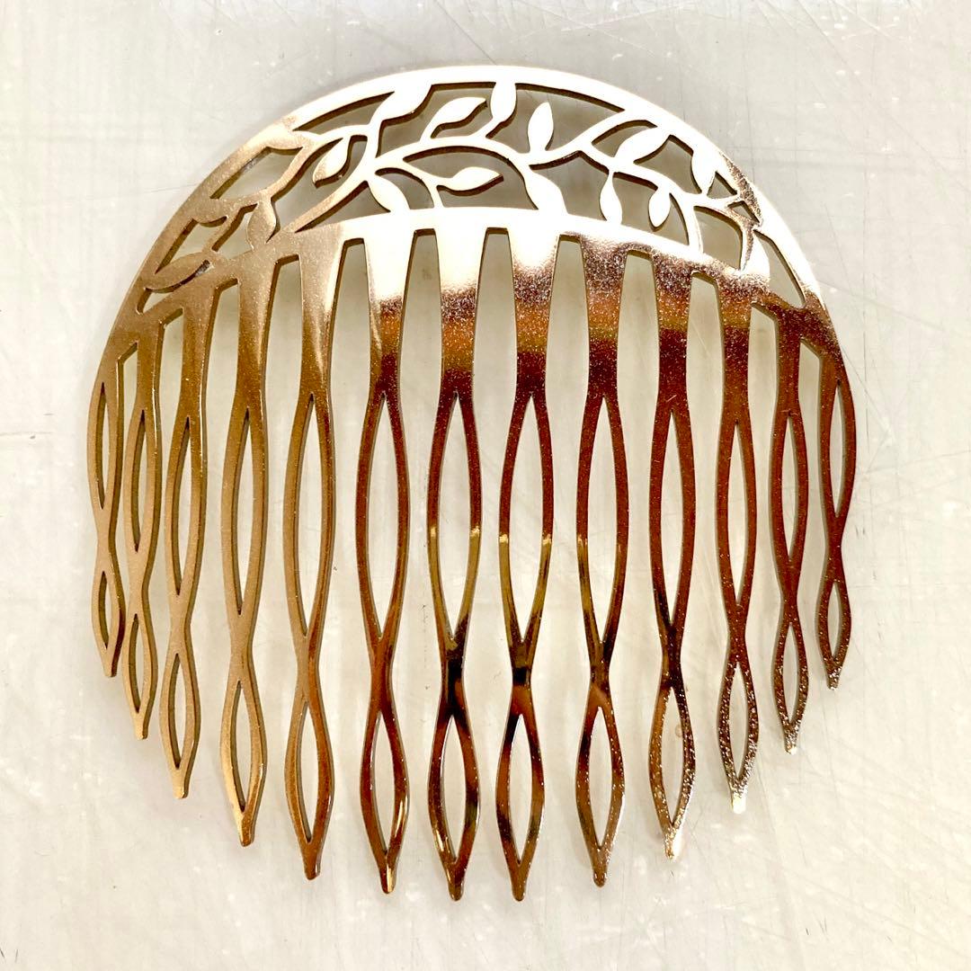 コンプレックスビズ ボタニカルステンレスコーム金ゴールド