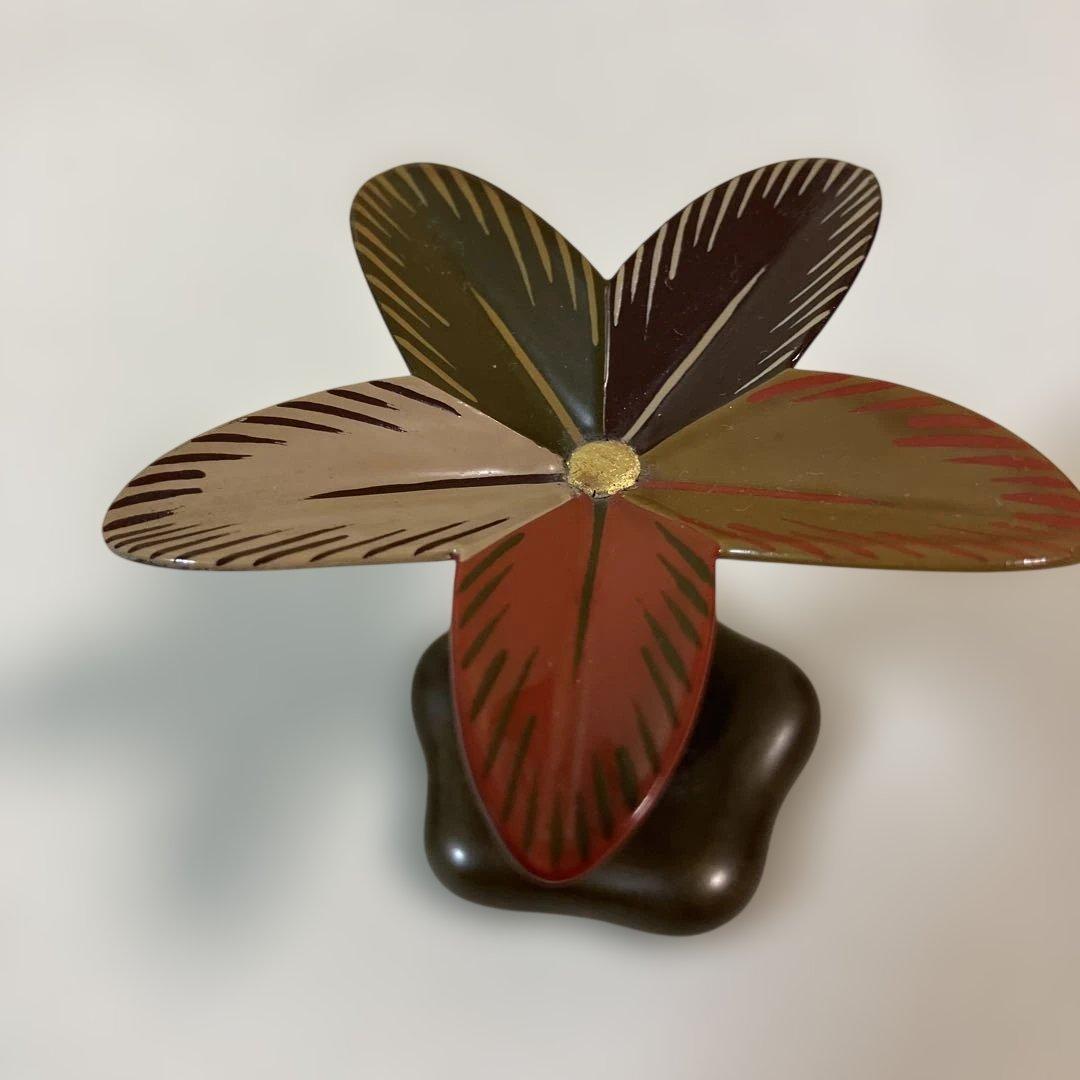 茶道具 色絵羽根蓋置 金谷五良三郎造 共箱