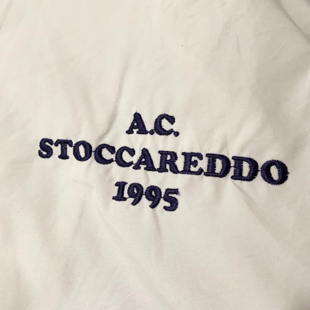 90s古着UMBROナイロンジャケット刺繍口ゴテープロゴホワイトDB392