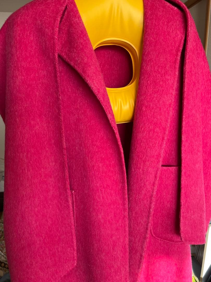 JENNEリバーウールシルクコート　マゼンタ