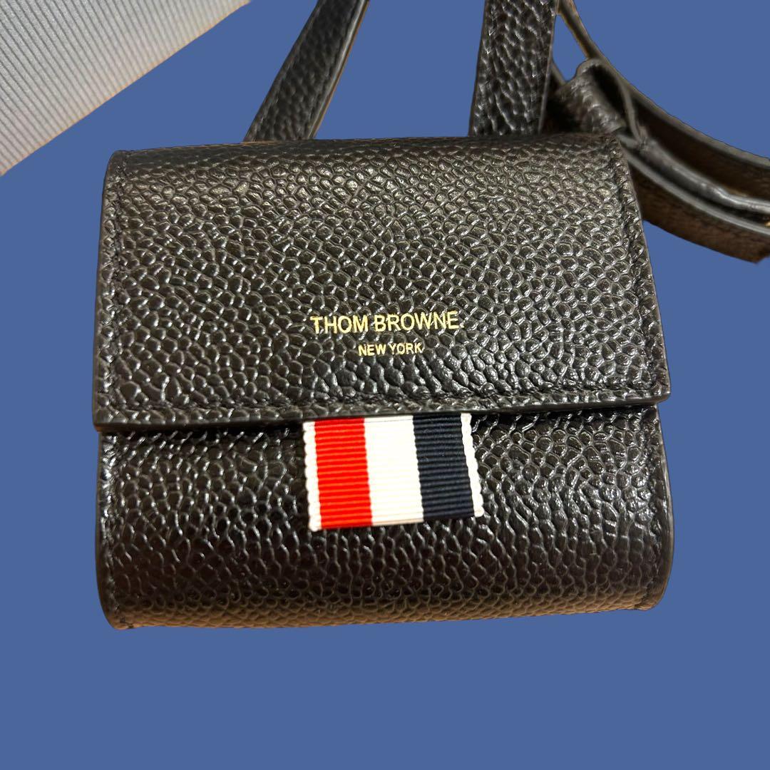 ★新品未使用★ THOM BROWNE トリコロール レザー ショルダーポーチ