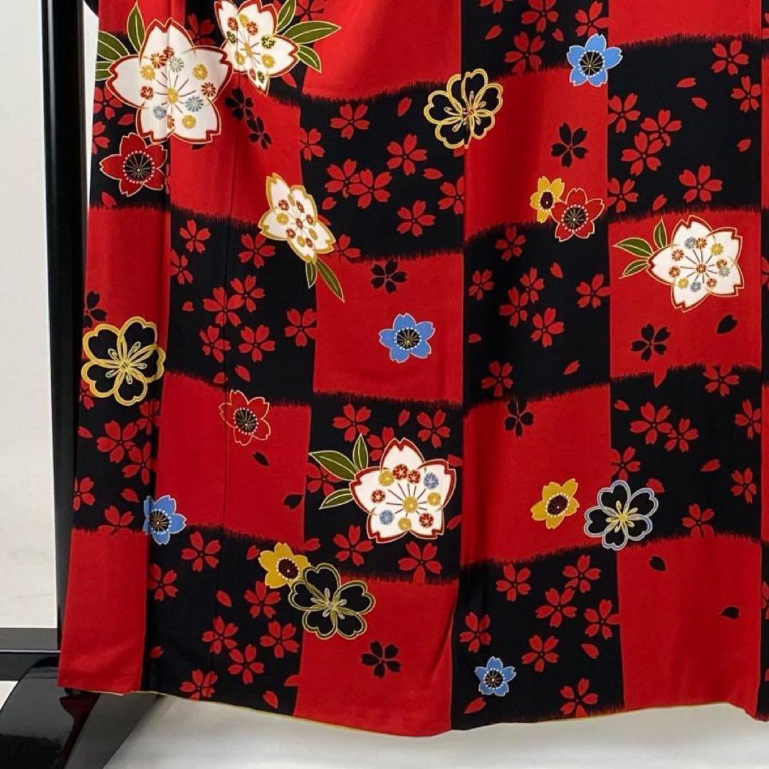 S*様 振袖　振袖フルセット　着物　市松　桜　金彩　美品