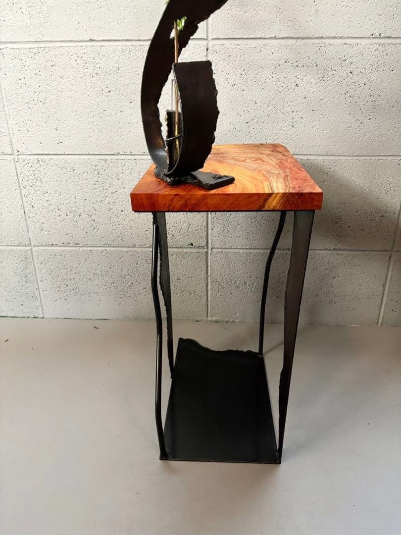 欅サイドテーブルコーヒーテーブルナイトテーブル観葉植物置き飾り台インダストリアル