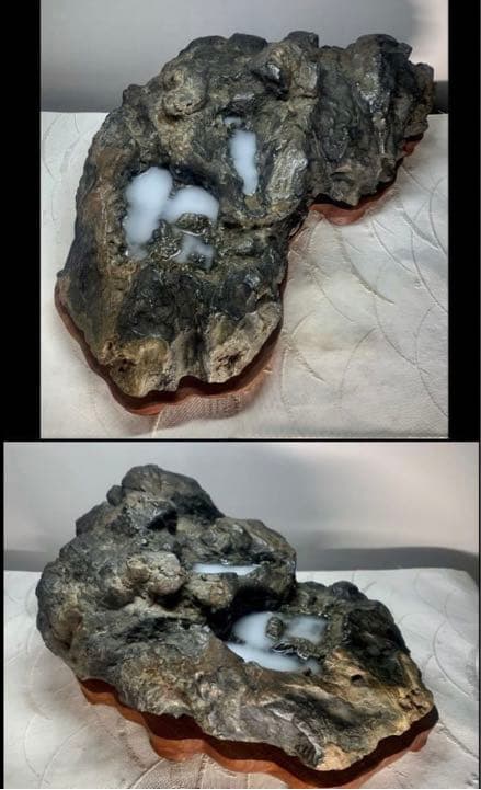 3718 粕川酒絞石 溜まり石12.82kg   入賞歴有水石 盆栽 盆石 置物