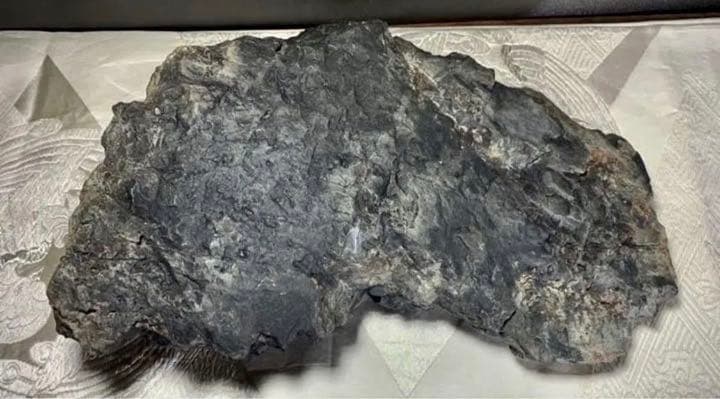 3718 粕川酒絞石 溜まり石12.82kg   入賞歴有水石 盆栽 盆石 置物