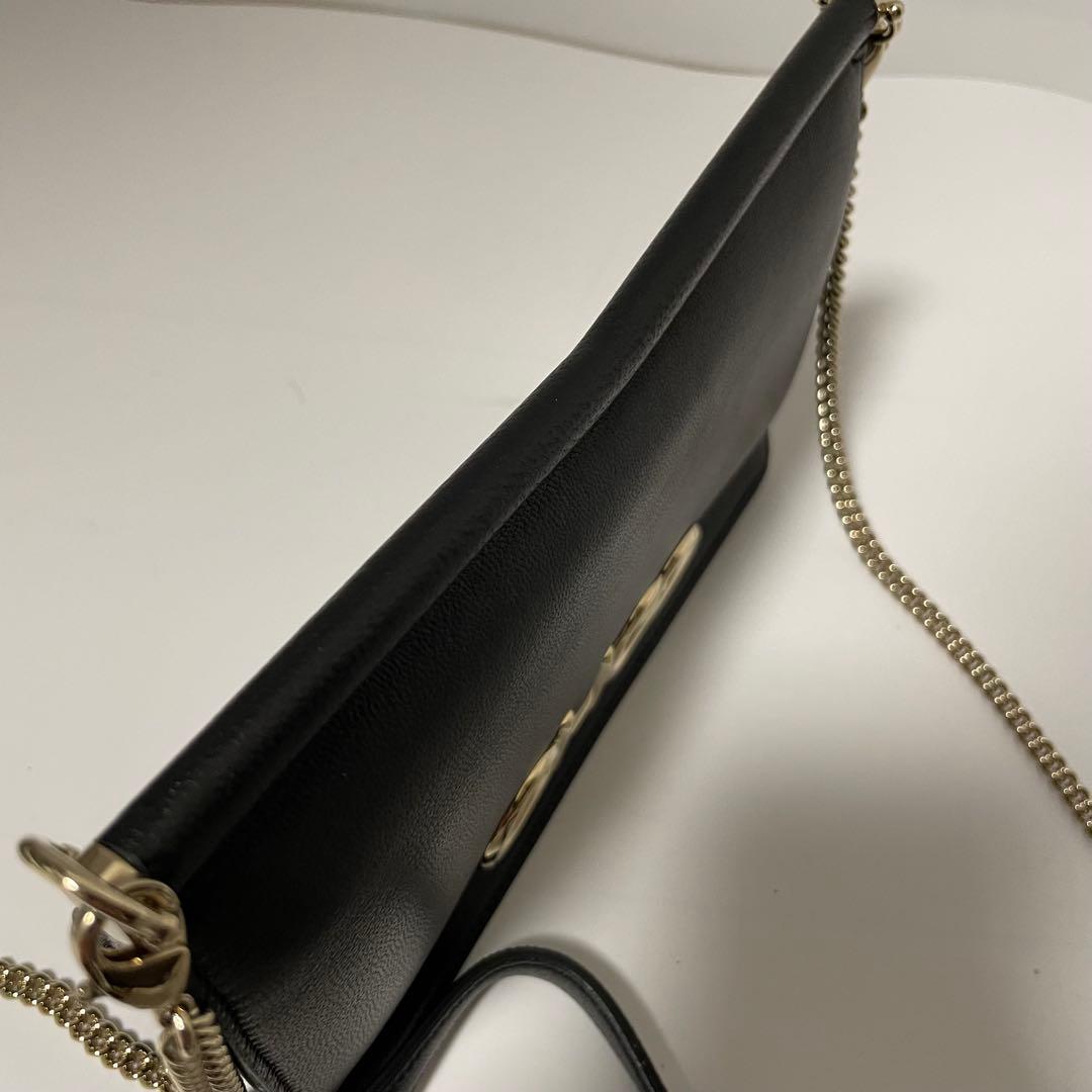 ✨️未使用保管✨️ Jimmy Choo ショルダーバッグ　チェーン　レザー　黒