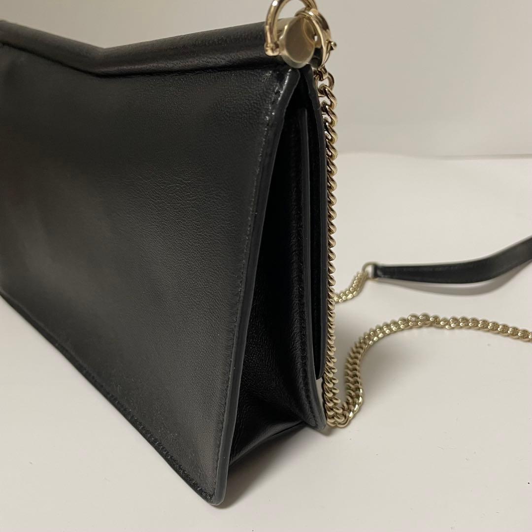 ✨️未使用保管✨️ Jimmy Choo ショルダーバッグ　チェーン　レザー　黒