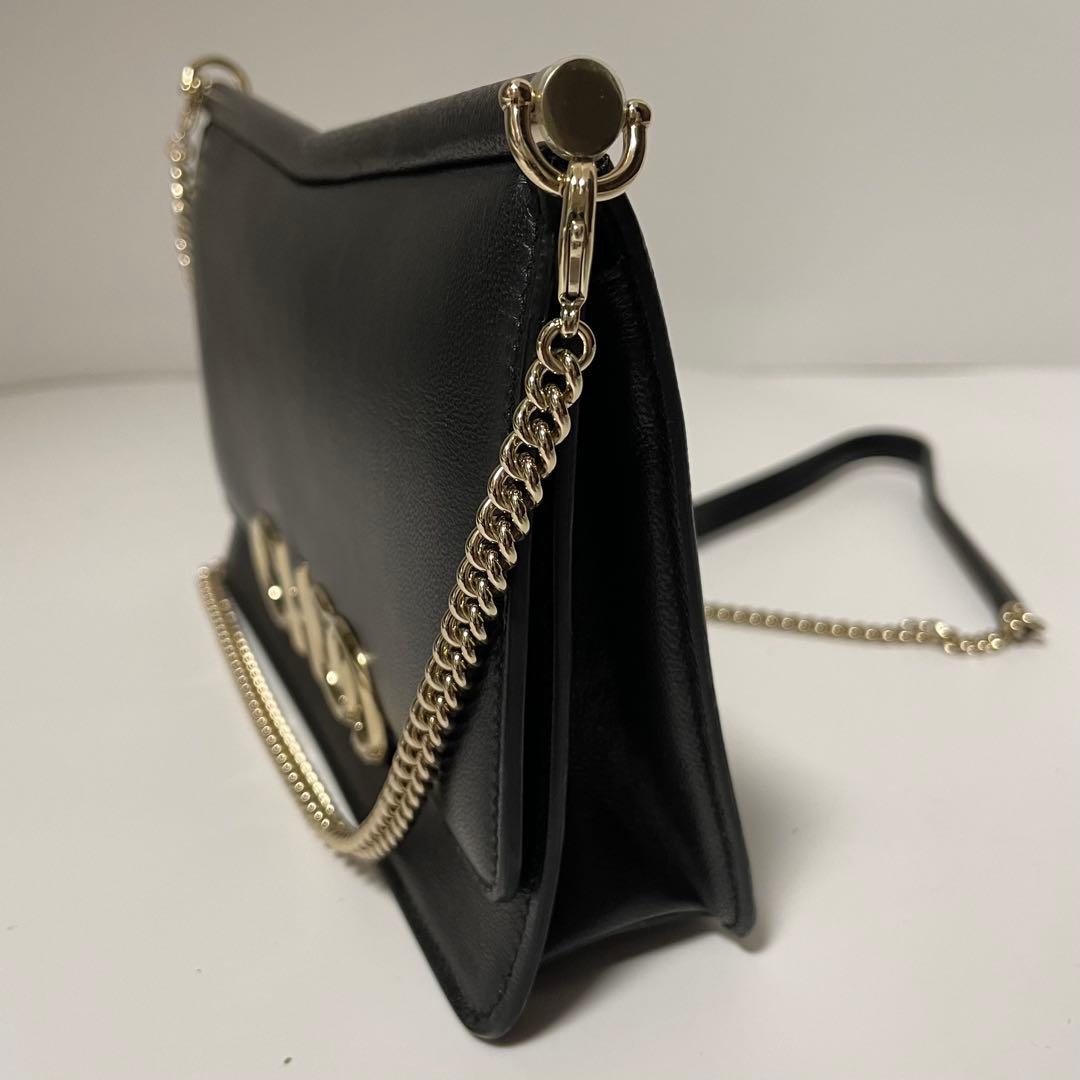 ✨️未使用保管✨️ Jimmy Choo ショルダーバッグ　チェーン　レザー　黒