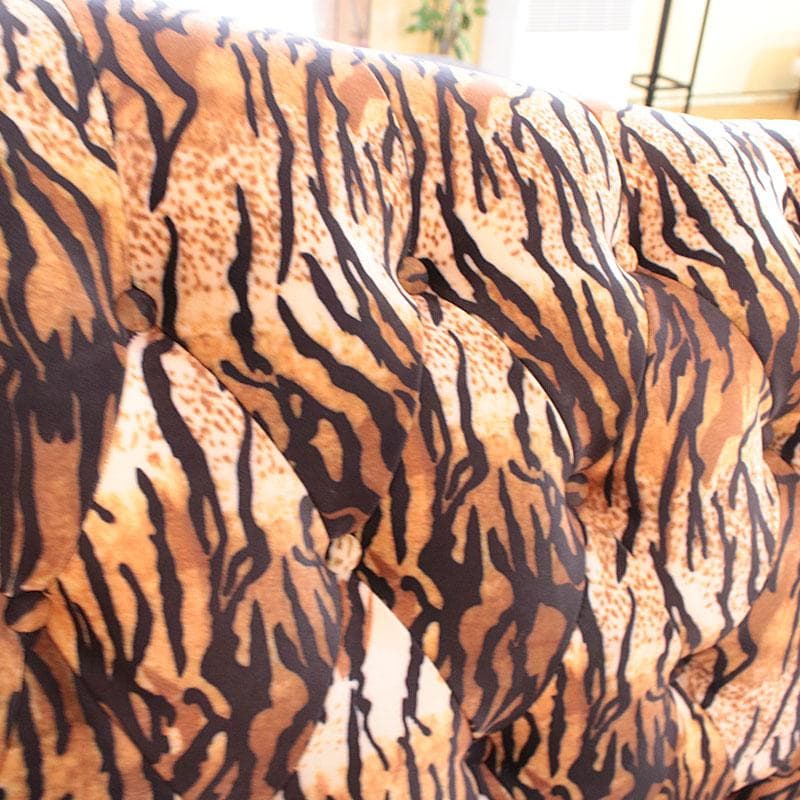 虎柄ソファ 幅210cm タイガー ラグジュアリー 丸脚 143-137-001