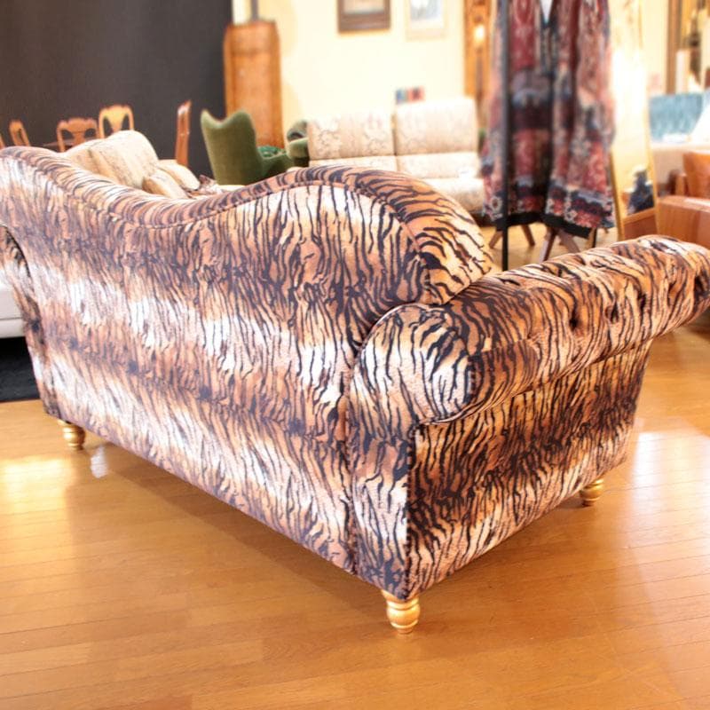 虎柄ソファ 幅210cm タイガー ラグジュアリー 丸脚 143-137-001