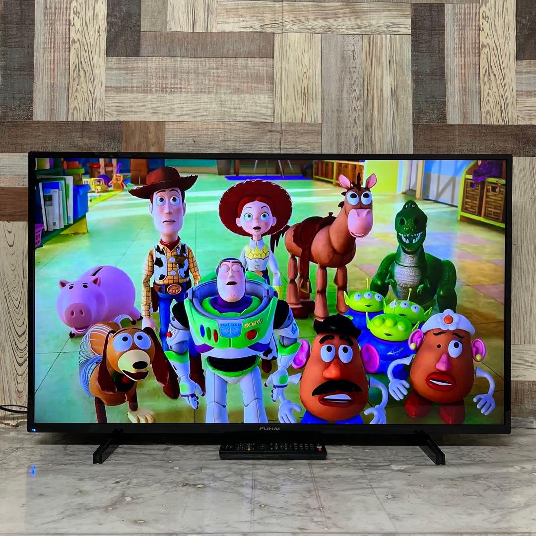 全国送料込❣️フナイ43V型4K チューナ内蔵外付けHDD裏番組録画対応