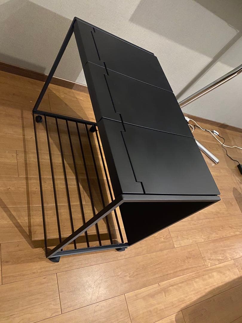 山崎実業 Tower・タワー 目隠し蓋付き 3分別ダストワゴン 黒　新品　未使用