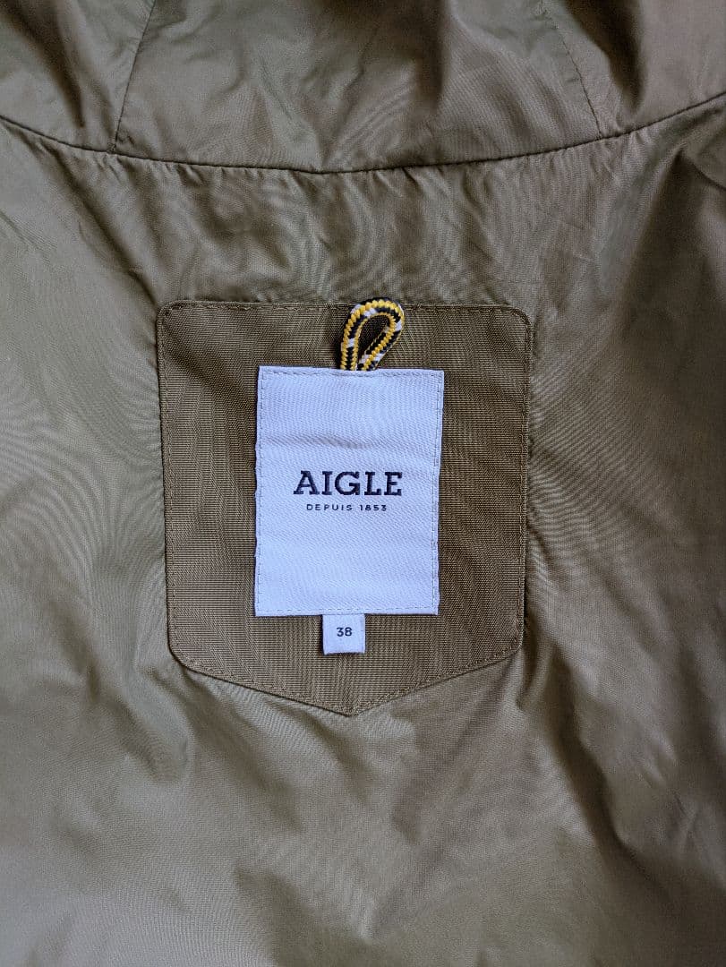 AIGLE フード付きモッズコート 38サイズ オリーブ