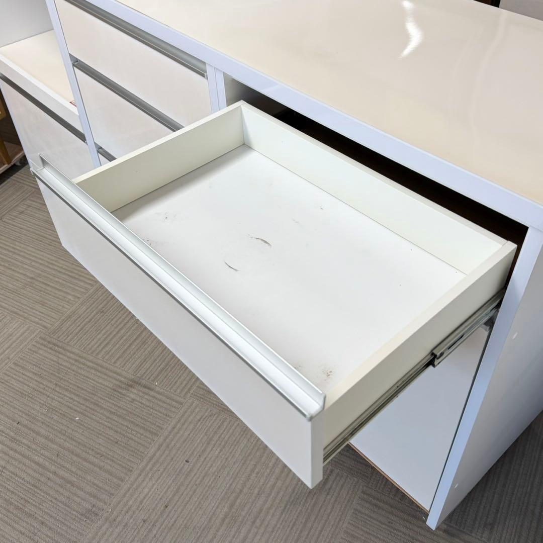 【お買い得‼️】大川家具 180cm幅キッチンカウンター 2連ダストボックス付き