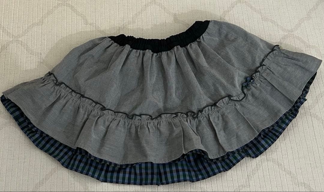 ファミリア　リバーシブル　スカート　ブルー