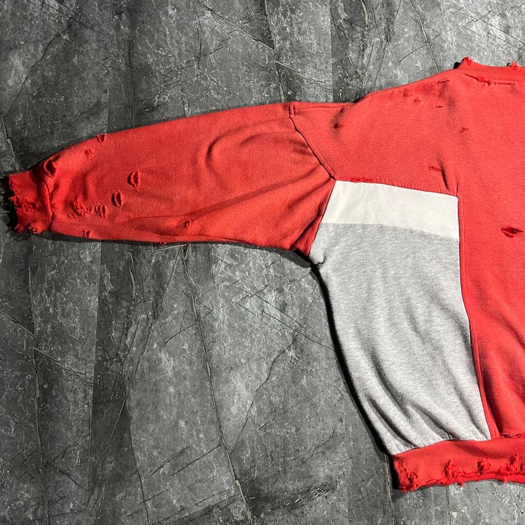 adidas 80s ボロ ジャージ スウェット 鬼フェード 赤 オリジナルス