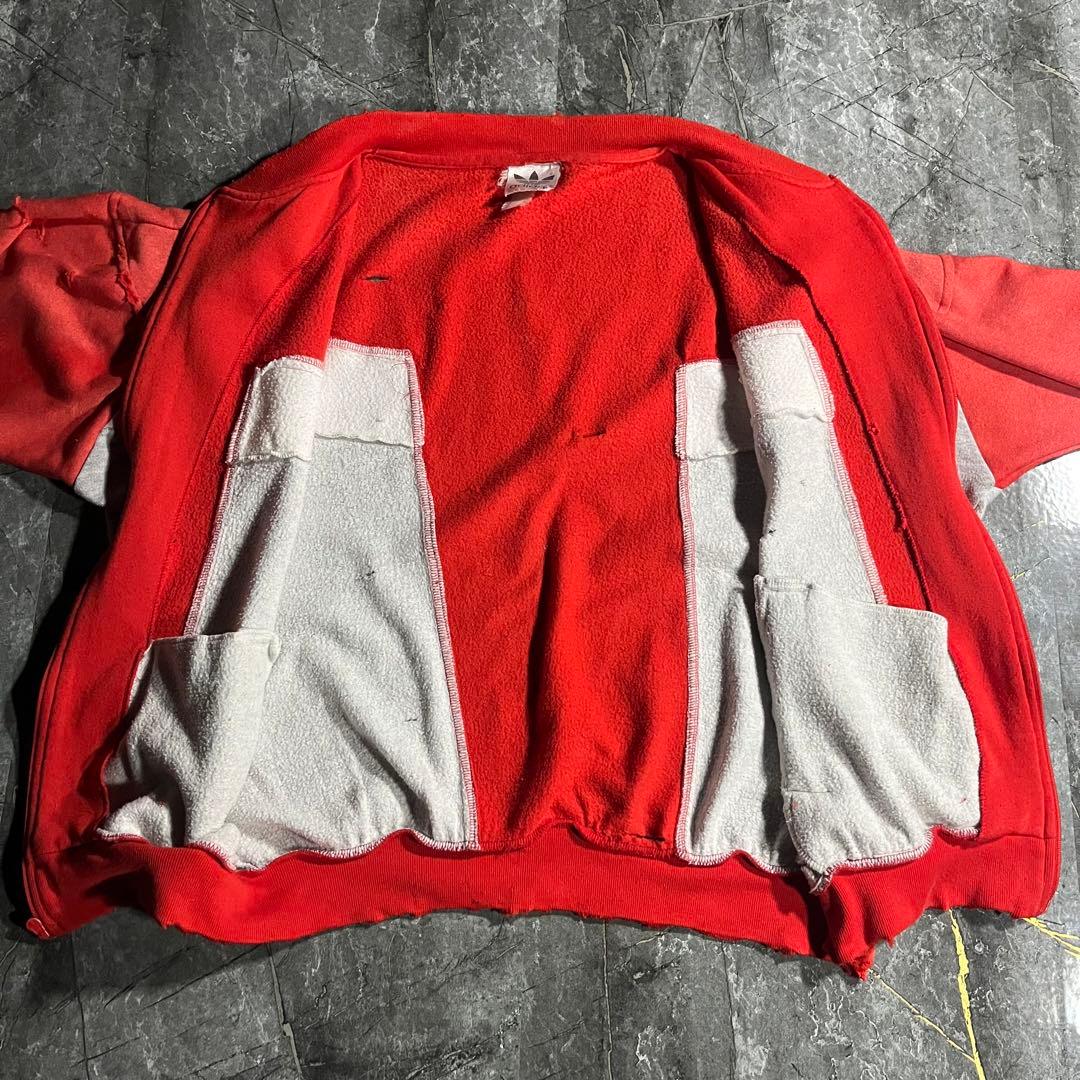 adidas 80s ボロ ジャージ スウェット 鬼フェード 赤 オリジナルス