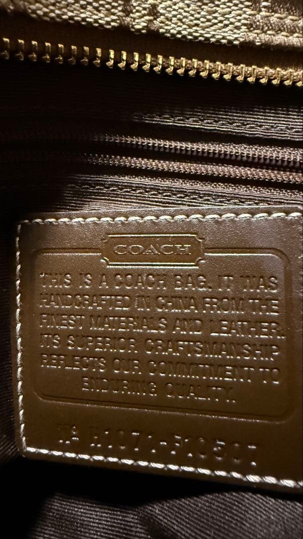 Coach キャンパス　シグネチャー　総柄　ハンドバッグ　ブラウン　美品