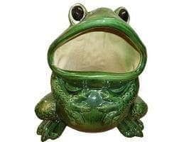 陶器製置物/カエルの傘立て/蛙/ グリーン /ダストボックス/高さ48cm