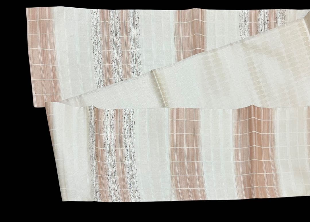 弥栄織物 スリーシーズン 袋帯 六通柄 正絹 ぜんまい紬 未使用 イ6325