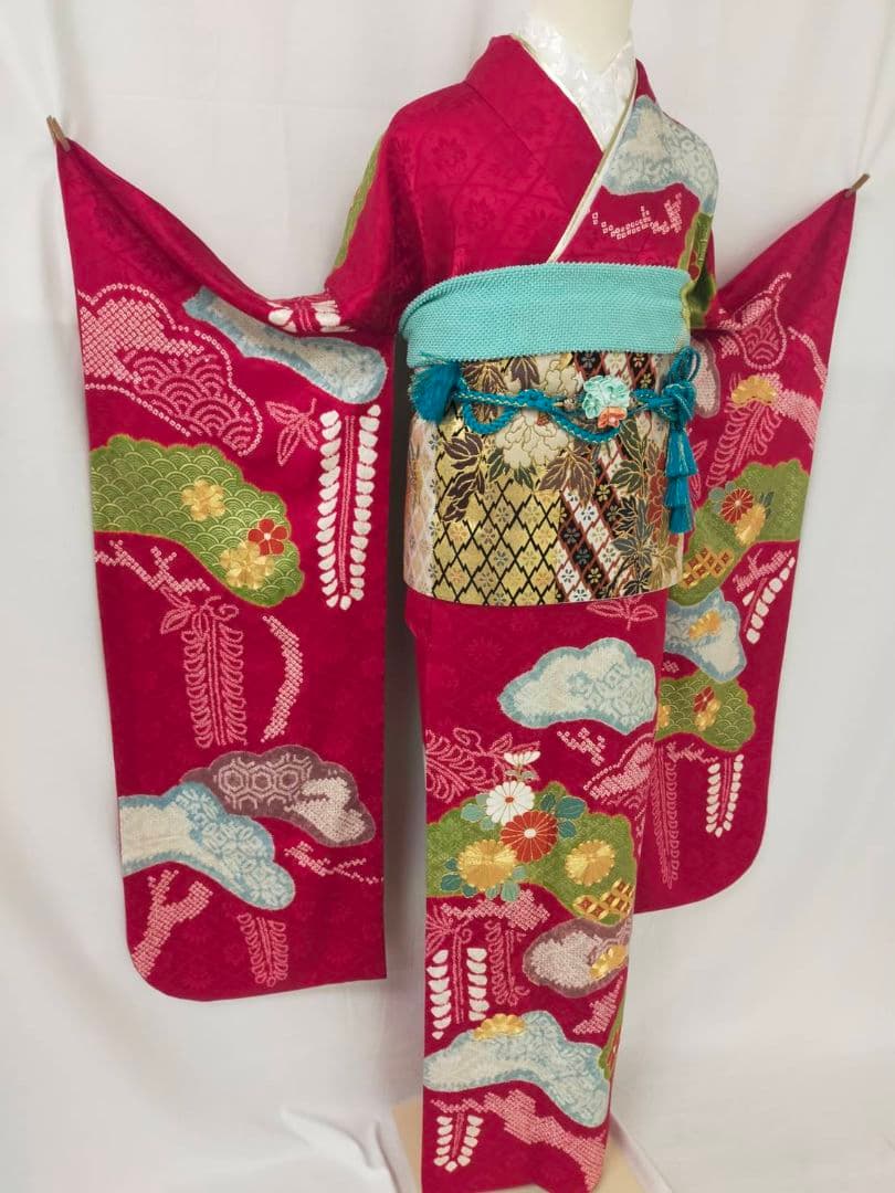 売約済み【WA-Modern】★★正絹　桶絞り　京友禅　振袖単品★★