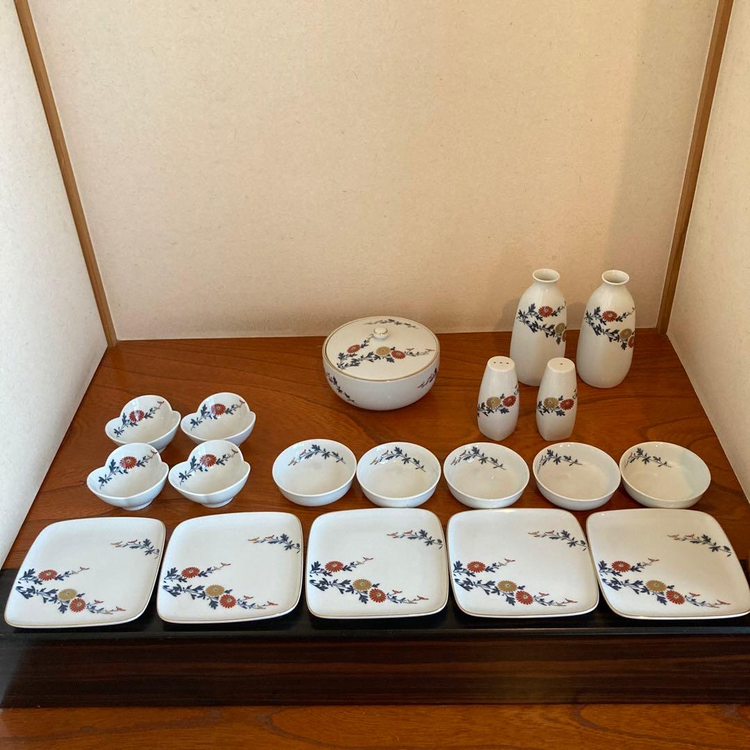 深川製磁　花柄陶器食器セット 同一シリーズ47点