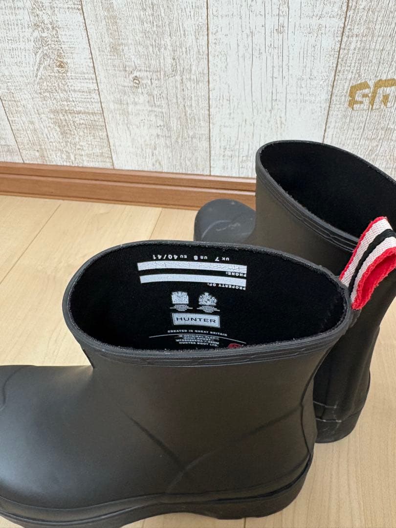 専用25.5〜26㎝★美品HUNTERショートレインブーツUK7ハンター長靴